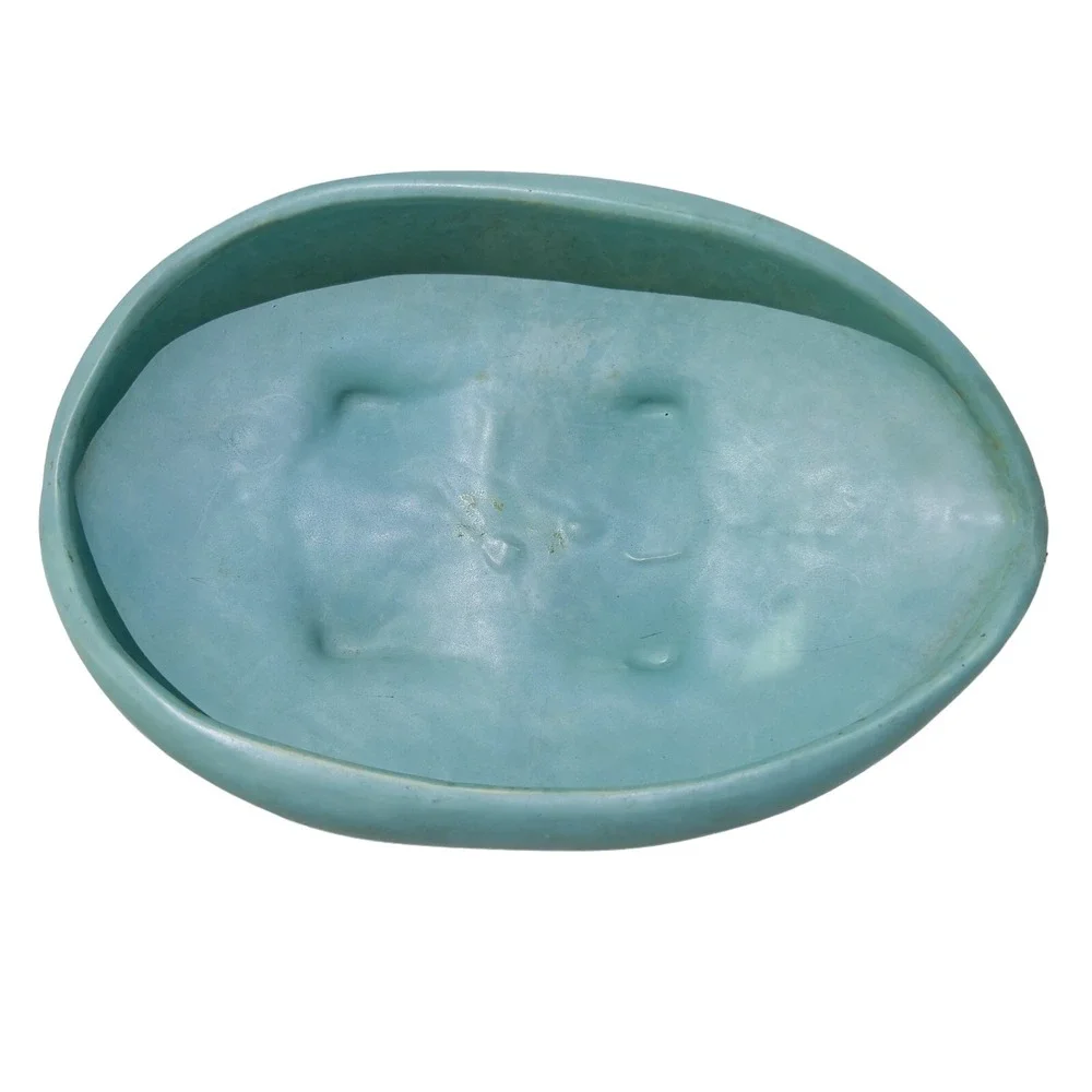 Vintage‎ McCoy USA Turquoise Footed Pottery 10